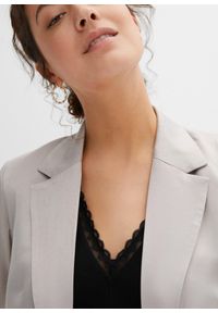 bonprix - Biustonosz bralette z prążkowanej bawełny organicznej z koronką. Kolor: czarny. Materiał: prążkowany, bawełna, koronka. Wzór: prążki, koronka #2