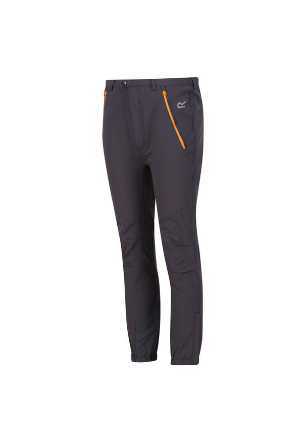 Regatta - Dziecięce Spodnie Trekkingowe Tech Mountain. Kolor: szary, wielokolorowy, pomarańczowy. Sezon: lato. Sport: turystyka piesza