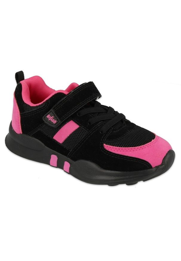 Befado obuwie młodzieżowe 516Q129 czarne różowe. Okazja: na spacer, na uczelnię, na co dzień. Kolor: różowy, wielokolorowy, czarny. Sport: turystyka piesza