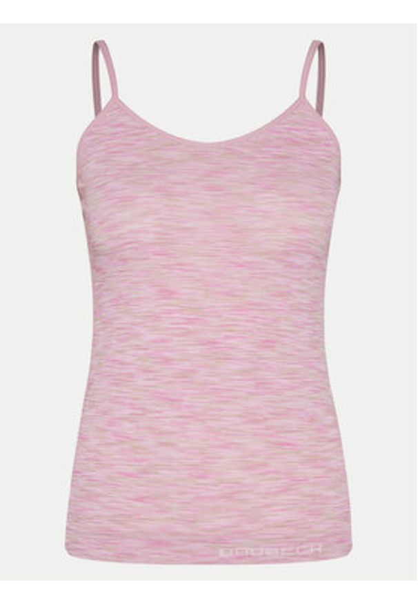 Brubeck Top CM1011W Różowy Slim Fit. Kolor: różowy. Materiał: syntetyk