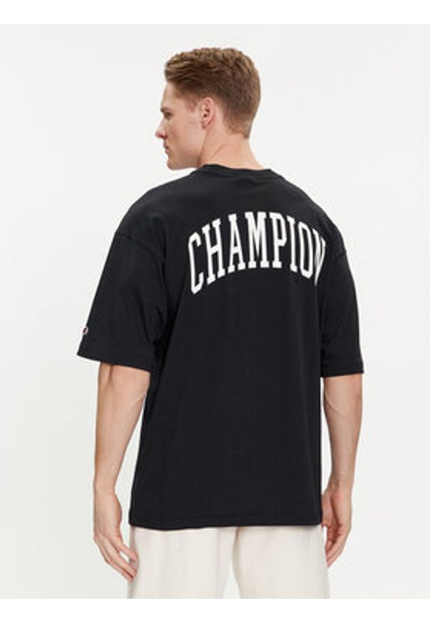 Champion T-Shirt 219855 Czarny Custom Fit. Kolor: czarny. Materiał: bawełna