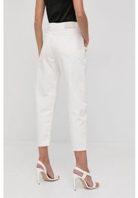 TwinSet - Twinset Jeansy damskie kolor biały high waist. Stan: podwyższony. Kolor: biały