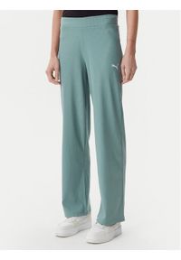 Puma Spodnie dresowe Ess Elevated 685025 Zielony Straight Fit. Kolor: zielony. Materiał: syntetyk