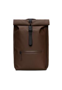 Rains Plecak Rolltop Rucksack W3 13320 Brązowy. Kolor: brązowy. Materiał: materiał