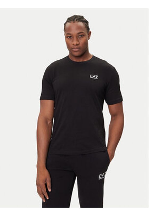 EA7 Emporio Armani T-Shirt 7M000567 AF10375 MC001 Czarny Regular Fit. Kolor: czarny. Materiał: bawełna