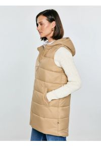 Big-Star - Kamizelka damska pikowana beżowa Pavla 801. Kolor: beżowy. Długość: długie #5