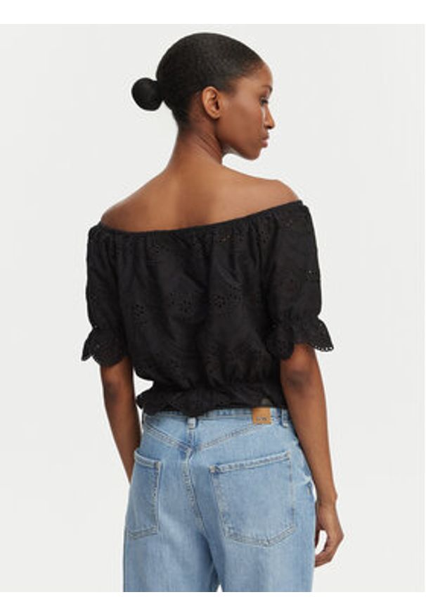 Guess Bluzka W6GP47 K3336 Czarny Regular Fit. Kolor: czarny. Materiał: bawełna