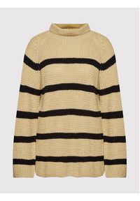 Custommade Sweter Talna Stripes 999212319 Beżowy Relaxed Fit. Kolor: beżowy. Materiał: syntetyk #5