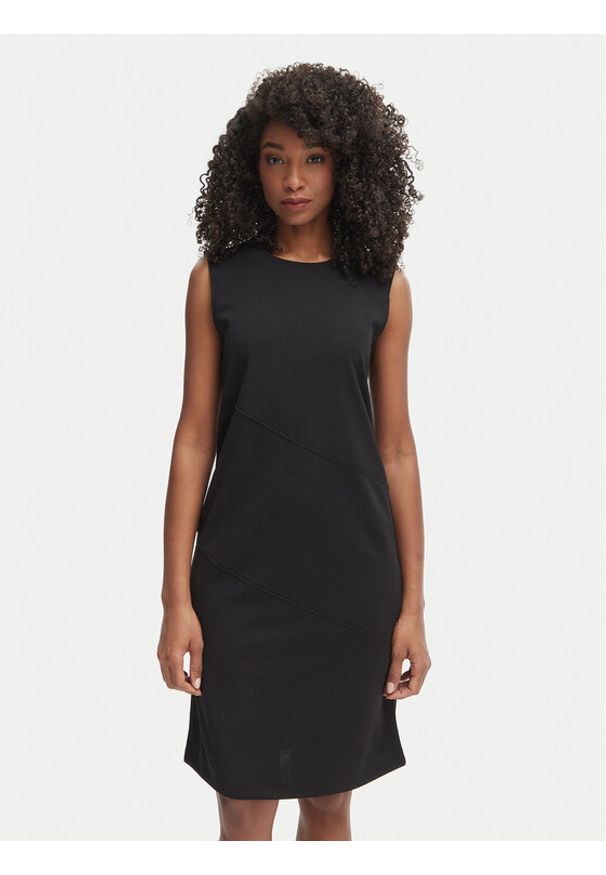 Calvin Klein Sukienka codzienna LV044F215G Czarny Regular Fit. Okazja: na co dzień. Kolor: czarny. Materiał: syntetyk. Typ sukienki: proste. Styl: casual