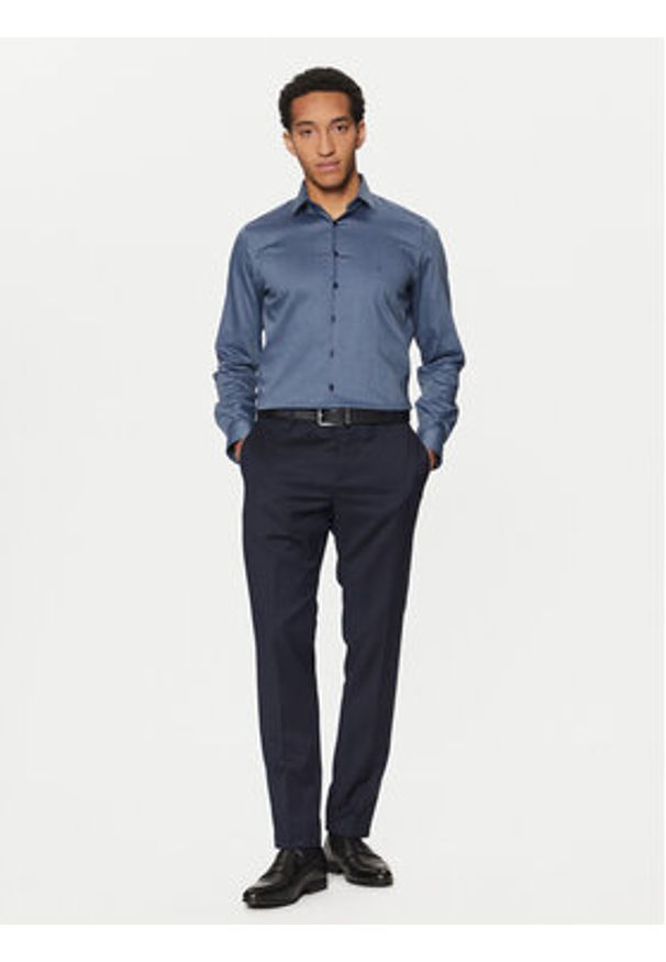 Calvin Klein Koszula K10K113864 Niebieski Slim Fit. Kolor: niebieski. Materiał: bawełna
