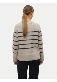Vero Moda Sweter Flawless 10320487 Beżowy Loose Fit. Kolor: beżowy. Materiał: syntetyk