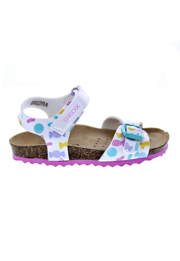 Geox - Sandały GEOX B SANDAL CHALKI GIRL Biały. Kolor: wielokolorowy. Materiał: tkanina, syntetyk