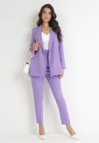 Born2be - Jasnofioletowa Marynarka Dwurzędowa Mangane. Kolor: fioletowy. Styl: klasyczny, elegancki #3