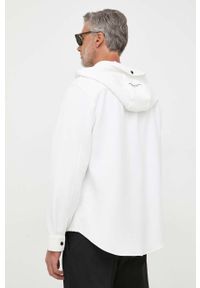 Armani Exchange koszula męska kolor beżowy relaxed. Typ kołnierza: kaptur. Kolor: beżowy. Długość rękawa: długi rękaw. Długość: długie #5