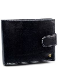 ROVICKY - Portfel męski skórzany N992L-RVT BLACK. Materiał: skóra