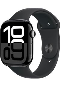 APPLE - Smartwatch Apple Apple Watch Series 10 GPS + Cellular 46mm Jet Black Aluminium Case with Black Sport Band - M/L. Rodzaj zegarka: smartwatch. Styl: sportowy