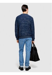 Sisley Sweter 117GT102V Granatowy Regular Fit. Kolor: niebieski. Materiał: bawełna #3