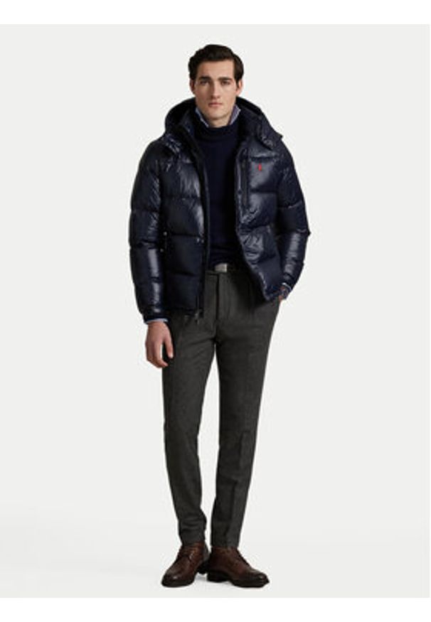 Polo Ralph Lauren Kurtka puchowa 710968281002 Granatowy Regular Fit. Typ kołnierza: polo. Kolor: niebieski. Materiał: syntetyk