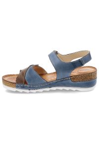 Niebieskie Sandały Wasak Wygodne Skórzane Buty. Zapięcie: rzepy. Kolor: niebieski. Materiał: skóra. Sezon: lato. Styl: elegancki #6