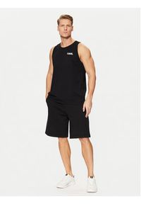 Karl Lagerfeld - KARL LAGERFELD Tank top A1M46069 Czarny Regular Fit. Typ kołnierza: dekolt w karo. Kolor: czarny. Materiał: bawełna