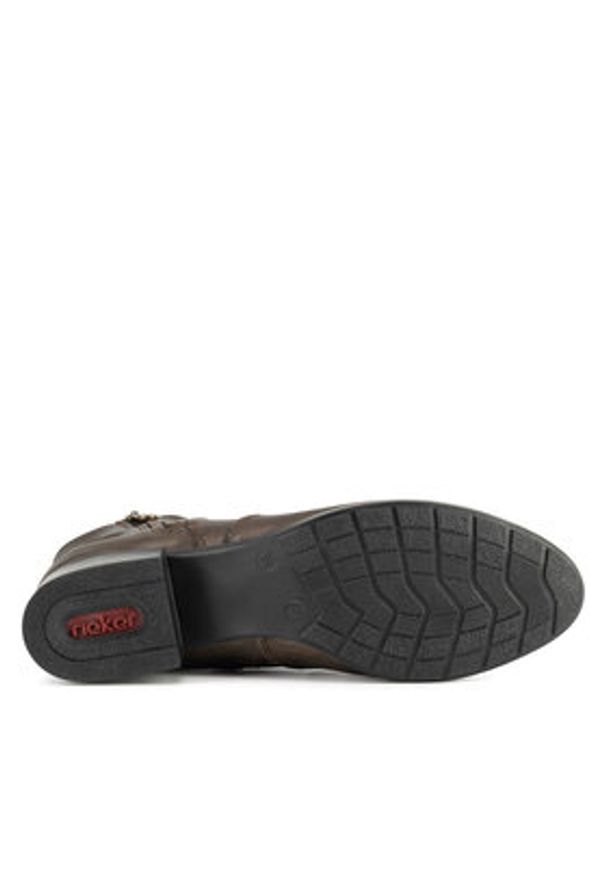 Rieker Botki 78656-90 Brązowy. Kolor: brązowy. Materiał: skóra