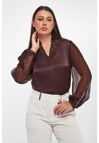 Twinset Milano - Bluzka damska z wiskozowej krepy TWINSET. Materiał: wiskoza #1