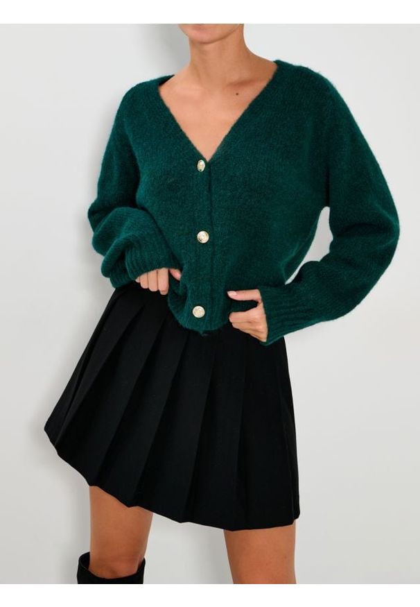 Sinsay - Rozpinany sweter na guziki - zielony. Kolor: zielony
