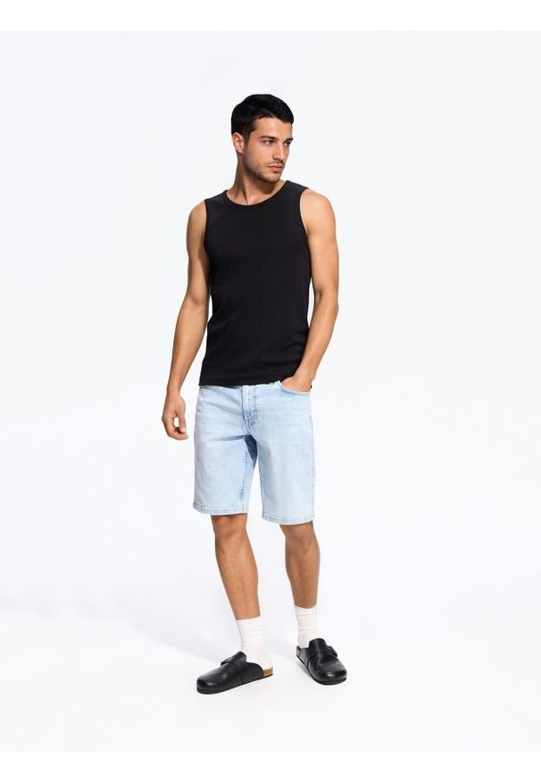 Reserved - Jeansowe szorty slim fit - niebieski. Kolor: niebieski. Materiał: jeans