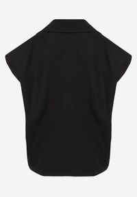 Renee - Czarna Dwurzędowa Kamizelka Oversize o Garniturowym Kroju Edoriela. Kolor: czarny. Materiał: poliester, koronka #8