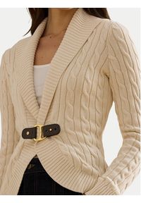 Lauren Ralph Lauren - LAUREN RALPH LAUREN Kardigan 200P03473003 Beżowy Regular Fit. Kolor: beżowy. Materiał: bawełna #4