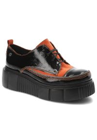 Czarne Półbuty Maciejka Wygodne Skórzane Buty Damskie. Kolor: czarny. Materiał: skóra. Szerokość cholewki: normalna. Sezon: jesień. Obcas: na obcasie. Wysokość obcasa: średni #1