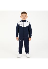 LEGEA - Komplet dresowy dla chłopca MESSICO JUNIOR SPECIAL. Okazja: na uczelnię. Kolor: niebieski, wielokolorowy, biały. Materiał: dresówka. Długość: długie. Styl: sportowy #1