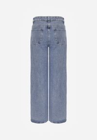 Born2be - Niebieskie Jeansy o Szerokim Kroju z Lyocellem Bawełną i Wysokim Stanem Onisea. Okazja: na co dzień. Stan: podwyższony. Kolor: niebieski. Długość: długie. Styl: casual, elegancki, klasyczny #8