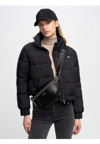 Big-Star - Sweter damski z golfem beżowy Charlinka 801. Okazja: na co dzień. Typ kołnierza: golf. Kolor: beżowy. Materiał: jeans, skóra. Wzór: aplikacja. Styl: klasyczny, casual, wizytowy #3