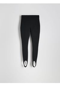 Reserved - Legginsy z rozcięciami - czarny. Kolor: czarny. Materiał: wiskoza, dzianina #1