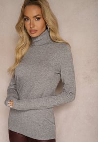Renee - Szary Golf Sweterkowy z Domieszką Kaszmiru Zaivanna. Okazja: na co dzień, do pracy, na spacer, na spotkanie biznesowe. Typ kołnierza: golf. Kolor: szary. Materiał: kaszmir. Sezon: jesień. Styl: casual, elegancki, biznesowy, klasyczny