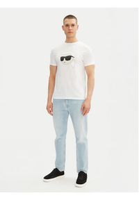 Karl Lagerfeld - KARL LAGERFELD T-Shirt 755073 552251 Biały Regular Fit. Typ kołnierza: dekolt w karo. Kolor: biały. Materiał: bawełna #2