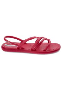 Różowe Sandały Ipanema Modne Wsuwane Obuwie Damskie. Okazja: na spacer, na plażę. Zapięcie: bez zapięcia. Kolor: różowy. Materiał: materiał. Wzór: paski, kolorowy. Sezon: lato. Styl: elegancki #4
