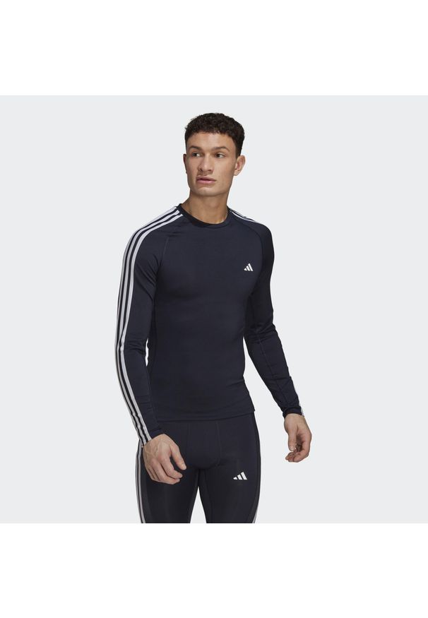 Adidas - Jersey adidas Techfit. Kolor: niebieski. Materiał: jersey. Technologia: Techfit (Adidas)