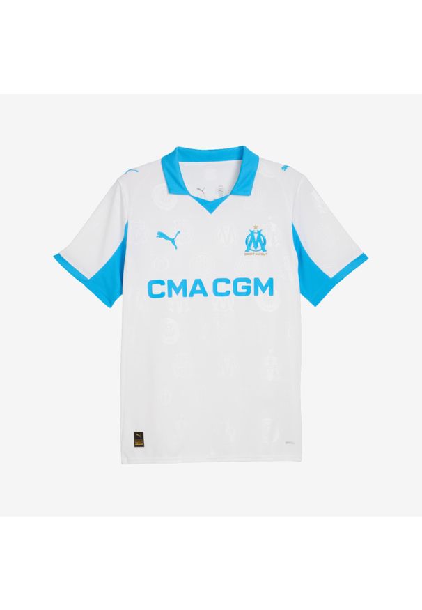 Koszulka piłkarska Puma Olympique de Marseille 25/26 domowa. Materiał: materiał. Sport: piłka nożna