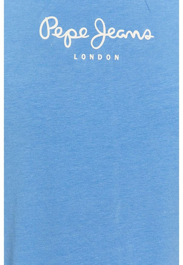 Pepe Jeans - T-shirt NEW VIRGINIA. Okazja: na co dzień. Kolor: niebieski. Wzór: nadruk. Styl: casual