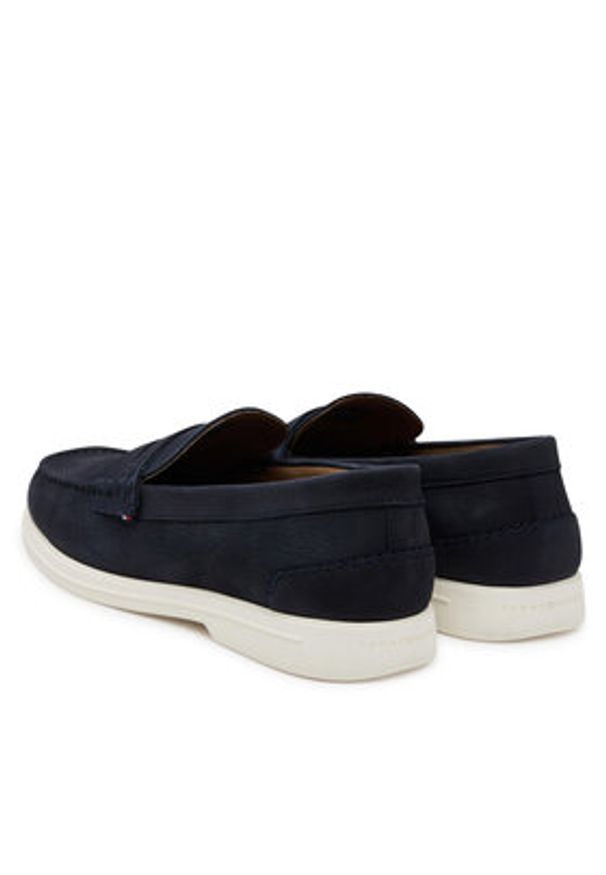 TOMMY HILFIGER - Tommy Hilfiger Mokasyny Nubuck P Loafer FM0FM05350 Granatowy. Kolor: niebieski. Materiał: nubuk, skóra