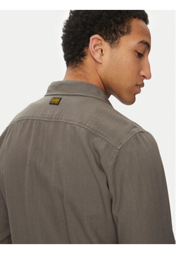 G-Star RAW - G-Star Raw Koszula Marine D24963-D454 C496 Szary Slim Fit. Kolor: szary. Materiał: bawełna. Styl: marine