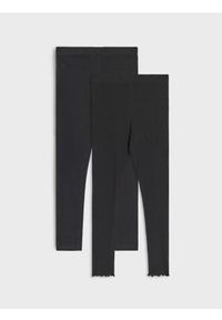 Sinsay - Bawełniane legginsy 2 pack - czarny. Kolor: czarny. Materiał: bawełna