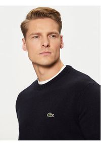 Lacoste Sweter AH2916 Granatowy Regular Fit. Kolor: niebieski. Materiał: wełna #4