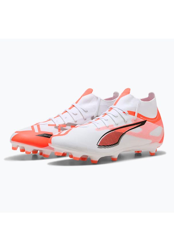 Puma - Buty piłkarskie męskie PUMA Ultra 5 Match+ FG/AG pumaglowing. Kolor: biały. Sport: piłka nożna