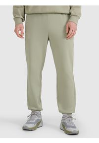 4f - 4F Spodnie dresowe joggery uniseks - oliwkowe S. Kolor: oliwkowy, brązowy, wielokolorowy. Materiał: dresówka. Wzór: gładki, ze splotem #2