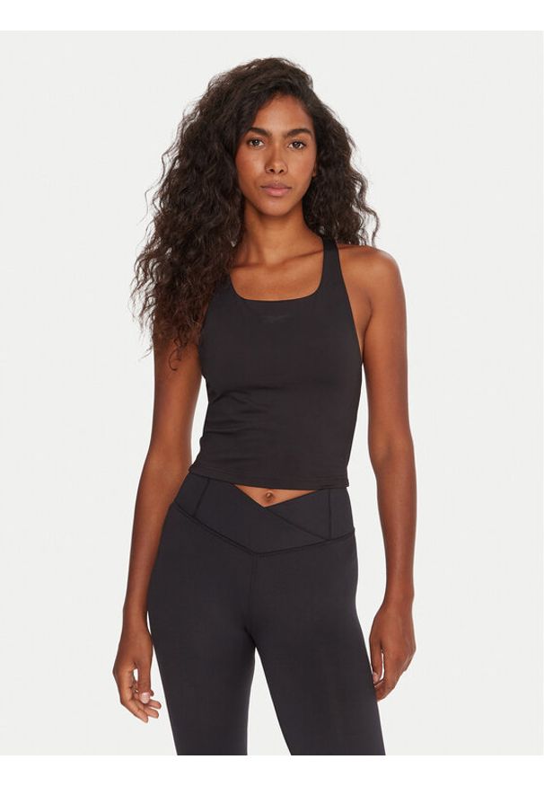Reebok Top RK25188CCW Czarny Slim Fit. Kolor: czarny. Materiał: syntetyk