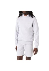 Bluza Lacoste Organic Brushed Cotton Sweatshirt SH9608-CCA - szara. Okazja: na co dzień. Typ kołnierza: bez kaptura. Kolor: szary. Materiał: bawełna, poliester, materiał. Wzór: aplikacja. Styl: klasyczny, casual, street #1