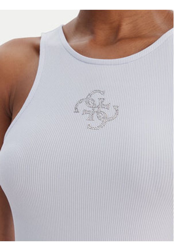 Guess Top W6RP39 KD092 Błękitny Regular Fit. Kolor: niebieski. Materiał: syntetyk